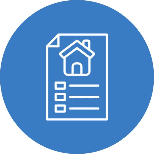 Document icon with house and checklist.